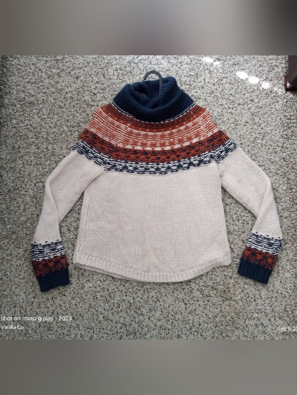 Madewell Brookdale Fair Isle Turtleneck Sweater Avalon Pink Small - Picture 2 of 11